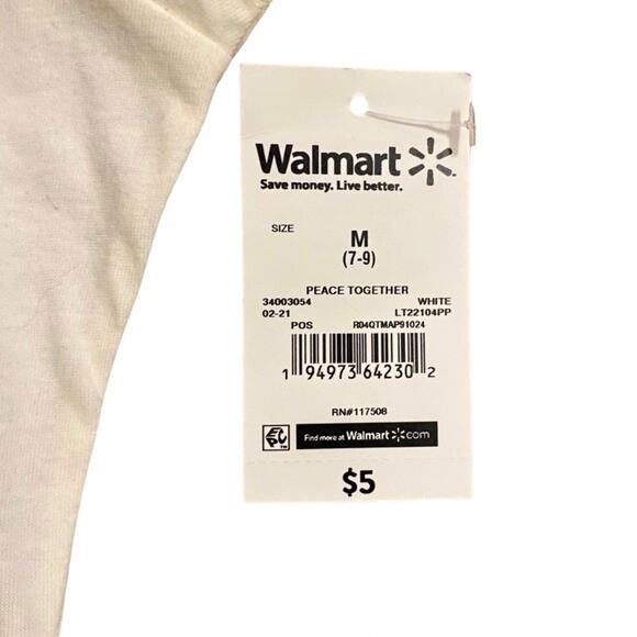 NWT “Together We Will Rise” Peace Sign Graphic Tee (7-9) - Picture 5 of 7